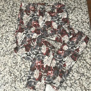 7 For All Mankind, Girls Jeans Size 14, Flower print grey, white, red, black